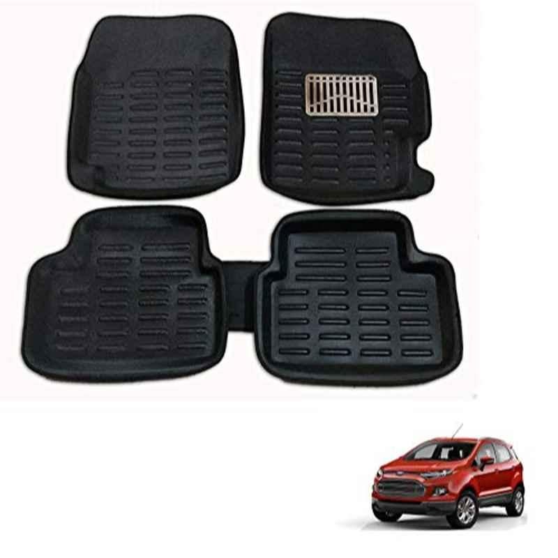 Kozdiko Thermoplastic Elastomer Black 3D Car Floor Mat Set for Ford EcoSport