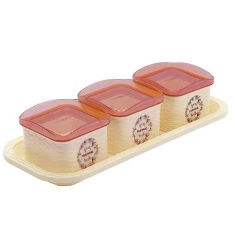 Trueware Daffodil 3 Pieces 500ml Brown Storage Container Set