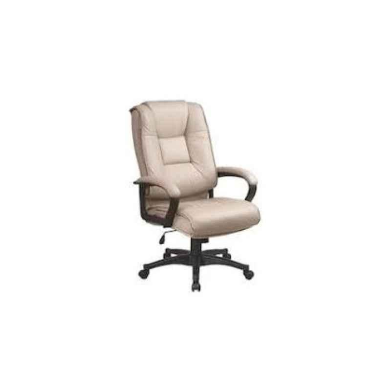 Master Labs Polyester Fabric Cream Arm Fixed Central Tilt Revolving Chair, MLF-011