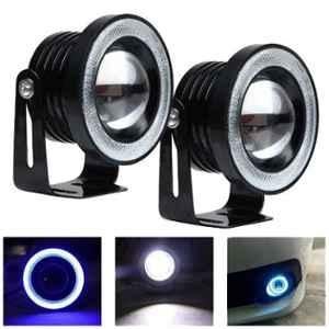 AllExtreme EX3IF2P 2 Pcs 3 inch 10W White LED Projector Fog Light Set for Car