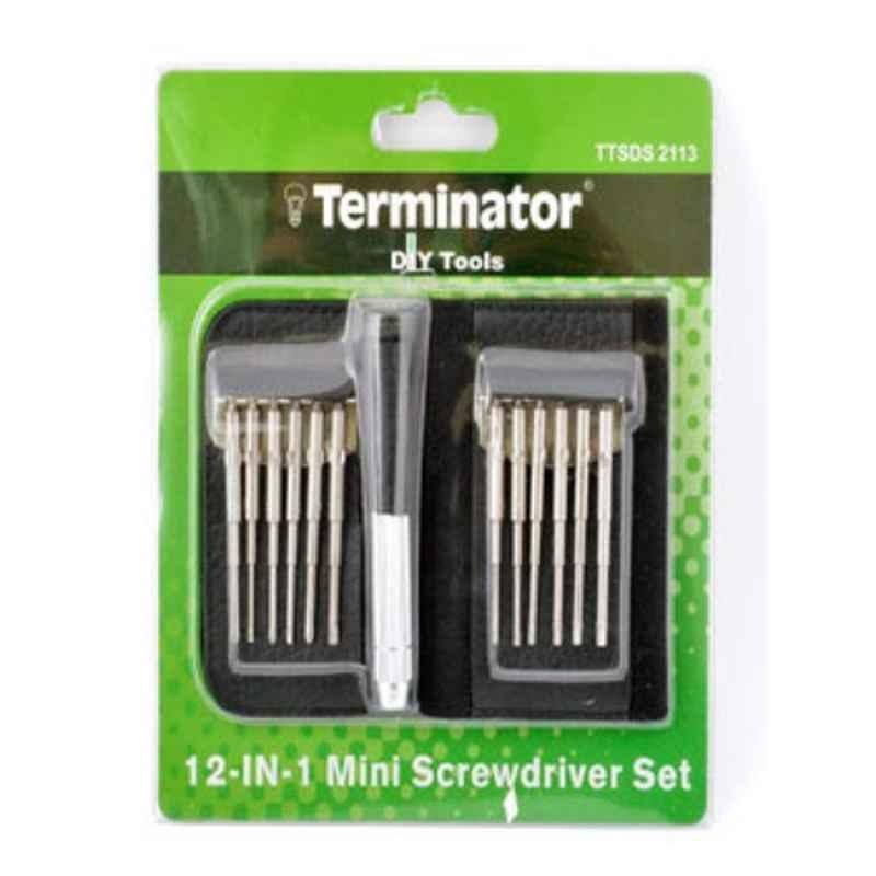 Terminator 12 Pcs Mini Screw Driver Set with Iron Handle