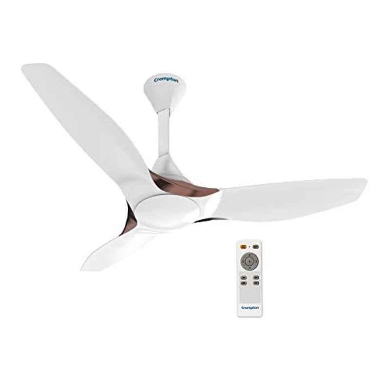Crompton Silentpro Enso 42W 315rpm Silk white 3 Blade Ceiling Fan with 5 Years Warranty, CFSPENS48MWTAD, Sweep: 1225 mm