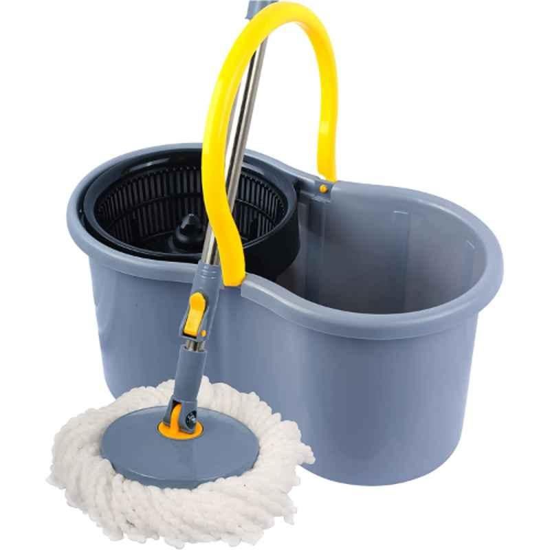 Esqube 25L Grey Elegant 360 deg Spin Mop Bucket Set