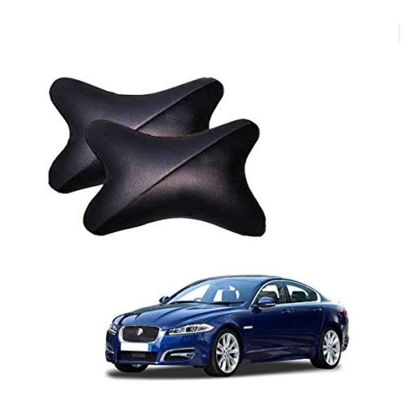 Kozdiko 2 Pcs Memory Foam Grey & Black Car Neck Rest Cushion Pillow Set for Jaguar XF