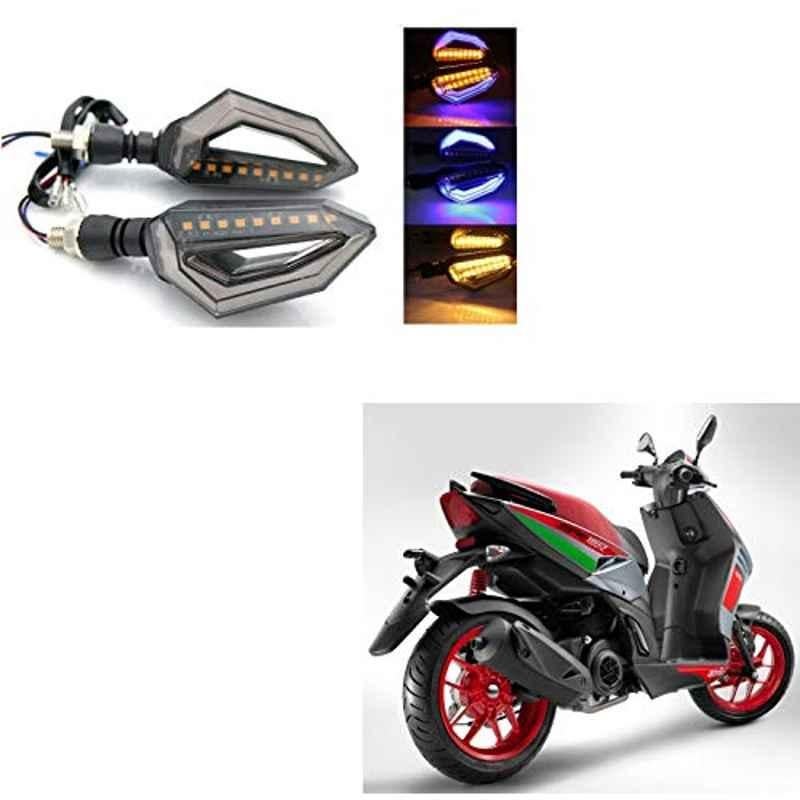 Kozdiko 4 Pcs Bike D Shaped 9 LED Front & Rear Side Turn Signal Indicator Light Set for Aprilia SR 150 Race