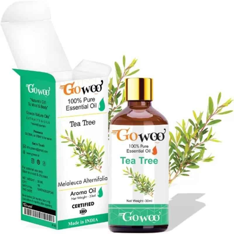 GoWoo 30ml Virgin & Undiluted Therapeutic Grade Tea Tree Oil for Skin, Hair, Face & Acne Care, GoWoo-P-98
