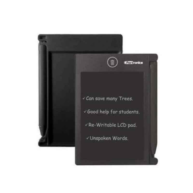 Portronics Ruffpad 4.4 Black Re-Writable LCD Pad, POR 059