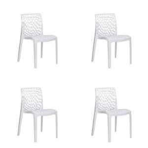 Supreme Web Milky White Chairs (Pack Of 4)