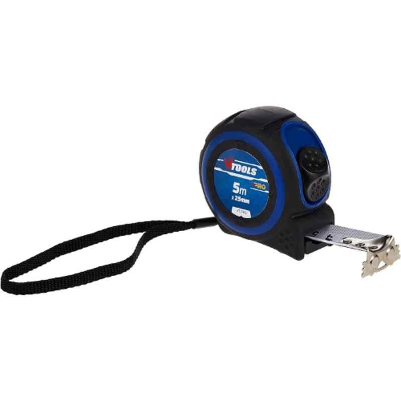 VTOOLS 5m Self Lock Measuring Tape with Magnetic Tip Hook & Shock Absorbent Case, VT2182