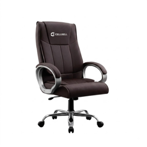 Cellbell BossPro Leatherette High Back Brown Ergonomic Chair, CBHKFOC14487