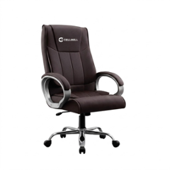 Cellbell BossPro Leatherette High Back Brown Ergonomic Chair, CBHKFOC14487