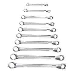Eastman 10 Pcs Chrome Vanadium Steel Chrome Plated Silver Ring Spanner, KIT-E2007-10