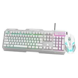 Zebronics Zeb-Transformer 104 Keys 6 Buttons Aluminium White & Silver USB Gaming Wired Keyboard & Mouse Combo