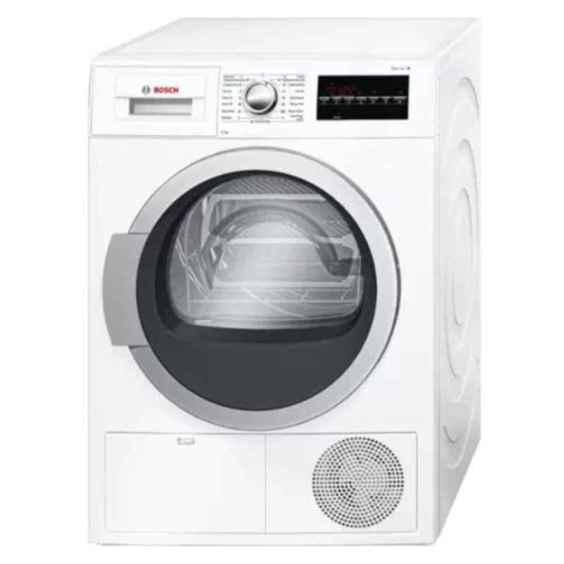 Bosch 9kg Stainless Steel White Tumble Dryer, WTG86401GC
