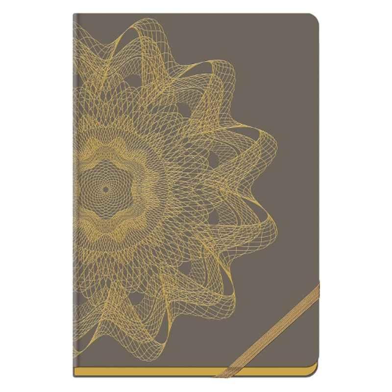 Navneet Gold Rush HQ A5 192 Pages Single Line Case Bound Notebook Diary with Cotton Cover, 27066-1