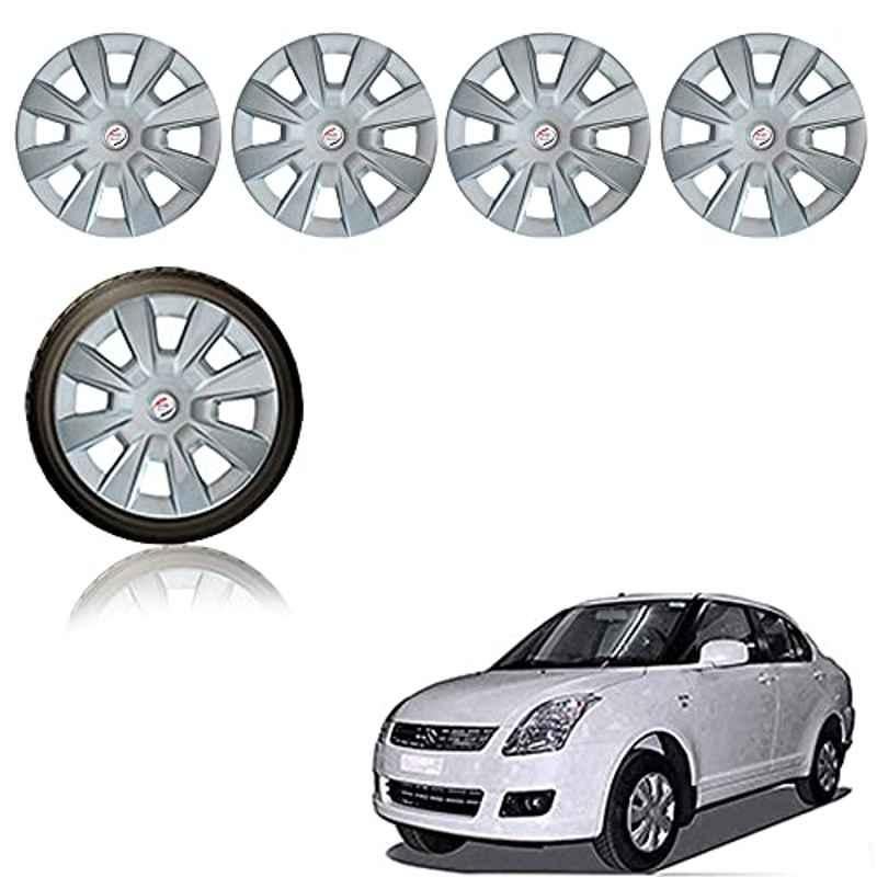 Auto Pearl 4 Pcs 14 inch ABS Silver Car Wheel Cover Set for Maruti Suzuki Swift Dzire Type 1
