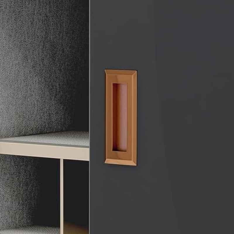 Plantex 96mm Zinc Rose Gold Concealed Handle for Sliding Door, Wardrobe & Kitchen Cabinet- APS-DTC-3900-RG-96MM-CONCELD-HANDLE-PK1