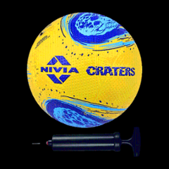 Nivia Crater Yellow Volleyball with Pump, Size: 4