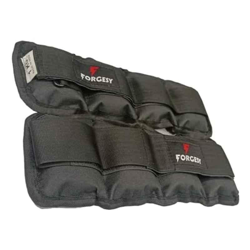 Forgesy 2 Pcs 1kg Polyester Black Ankle Weight