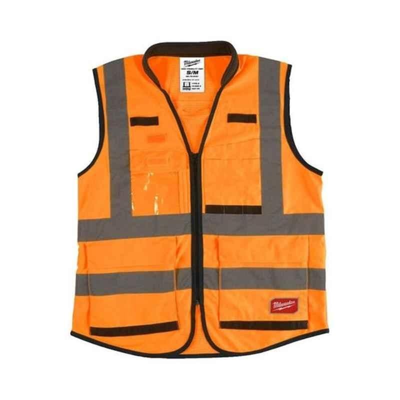 Milwaukee Orange & Grey Premium Hi-Visibility Vest, 4932471898, Size: Small