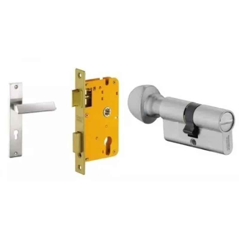 Dorset HL Series Elmo 60mm Stainless Steel Door Handle Lock Set with Coin & Knob (Pack of 3)
