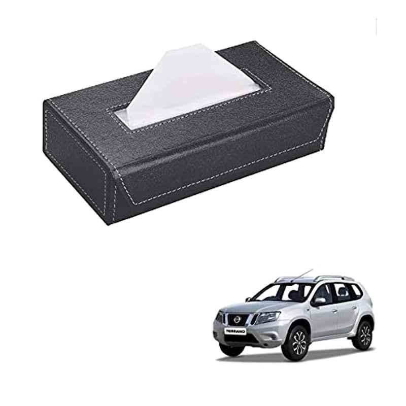 Kozdiko 100 Pulls PU Leather Grey Car Tissue Paper Box with 200 Sheets for Nissan Terrano