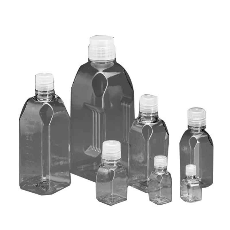 Tarsons 30ml PETG Sterile Square Graduated Media Bottle with HDPE White Cap, 581410 (Pack of 96)-picture-26