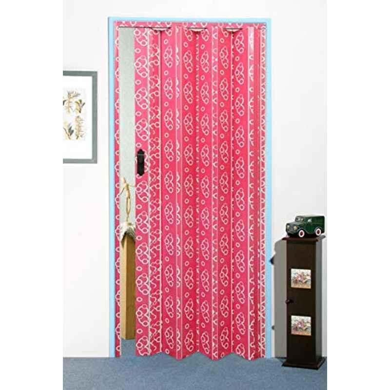 Robustline Folding Door Sliding Pink Color With White Design