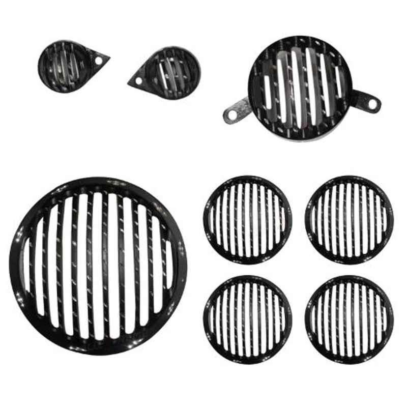AllExtreme EXHDHGD8 Die Casted Front Rear Head Light Grill Cover Set with Tail Lamp, Indicator & Pivot Eyes Cup