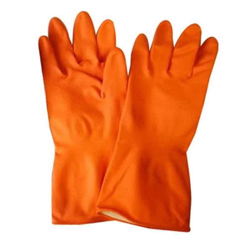 Sensuous Orange Rubber Hand Gloves (Pack of 12)