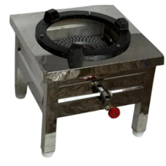 Vinayak Machines 14x14x12 inch 4000W Stainless Steel Biriyani Gas Bhatti with Single Korean Ring Burner