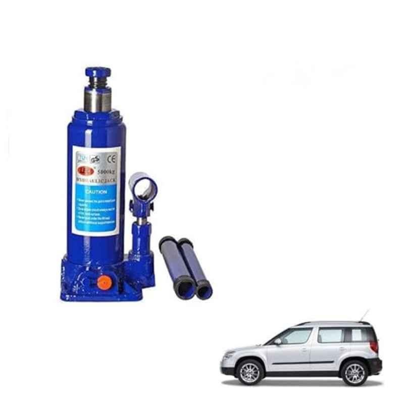 Kozdiko 5 Ton Iron Blue Hydraulic Bottle Jack with Two Rods for Skoda Yeti
