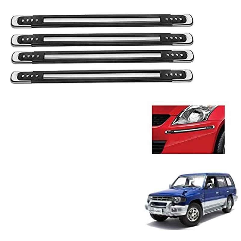 Kozdiko 4 Pcs Black Designer Car Bumper Protector Guard Set for Mitsubishi Pajero