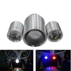 AllExtreme EXU10FL Silver U10 Red & Blue LED Fog Police Warning Flash Light with High & Low Beam