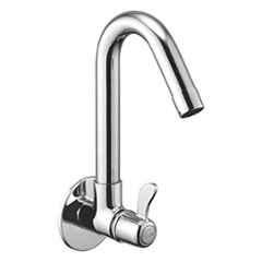 Oleanna MC-13SC Magic Brass Silver Chrome Finish Sink Cock with Wall Flange