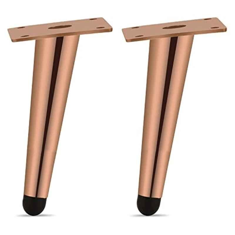 Plantex Heavy Duty Round 6 inch Spare Sofa Legs for Bed Furniture/Sofa Legs for Furniture Fitting/Table Legs/Sofa Leg Set of 2 Pcs Rose Gold