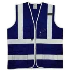 Evion ES-032-RB-L Polyester Royal Blue Reflective Safety Jacket, Size: L (Pack of 50)