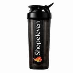 Shopeleven 700ml Plastic Black Shaker Bottle with Mixer Ball
