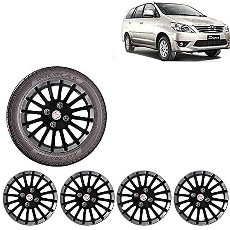 Auto Pearl 4 Pcs 15 inch ABS Black Premium Car Wheel Cover Set for Toyota Innova 2012 & 2013
