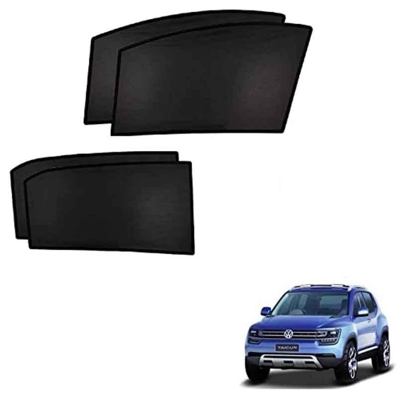 Kozdiko 4 Pcs Custom Fit Non Magnetic Curtains Mesh Car Sun Shade Set for Volkswagen Taigun