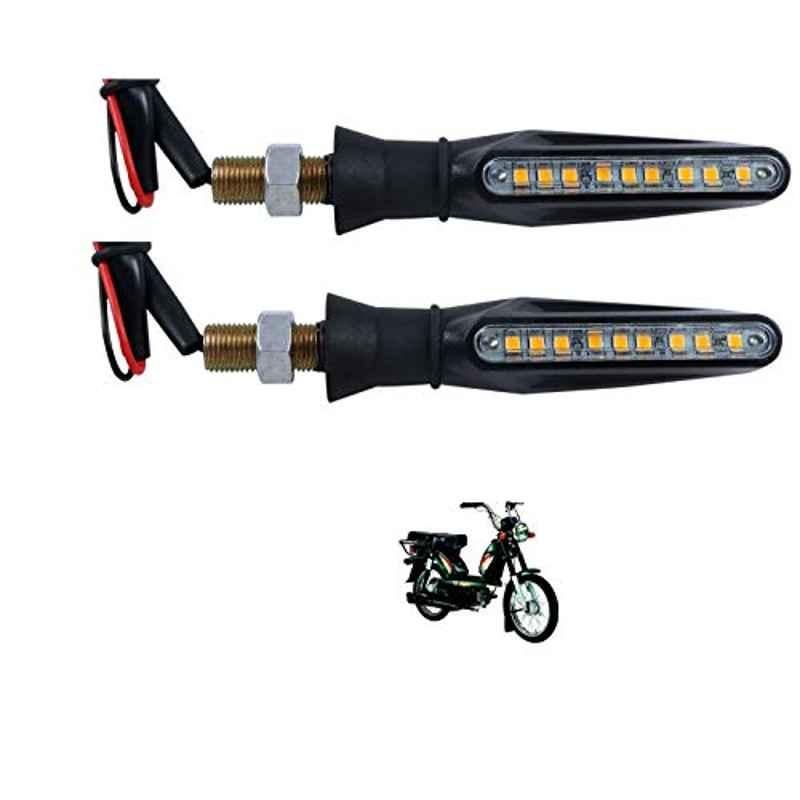 Kozdiko 4 Pcs Plastic Front & Rear Side Sleek Yellow Bike Indicator Set for TVS Super Xl