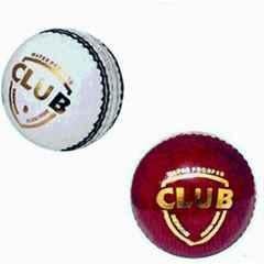 HTM Leather Club Cricket Ball for Sports & Practice Cricket Leather Ball (Standard) (Pack of 2) Red, White)