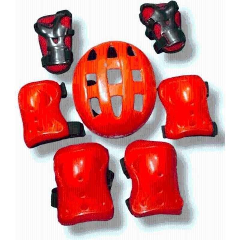 STYRKR Red Skating Protection Kit Helmet Elbow Guard Knee Guard Hand Guard Skating KitKIT-1176