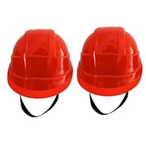 Ladwa Polymer Red Heavy Duty Safety Ratchet Helmet (Pack of 2)