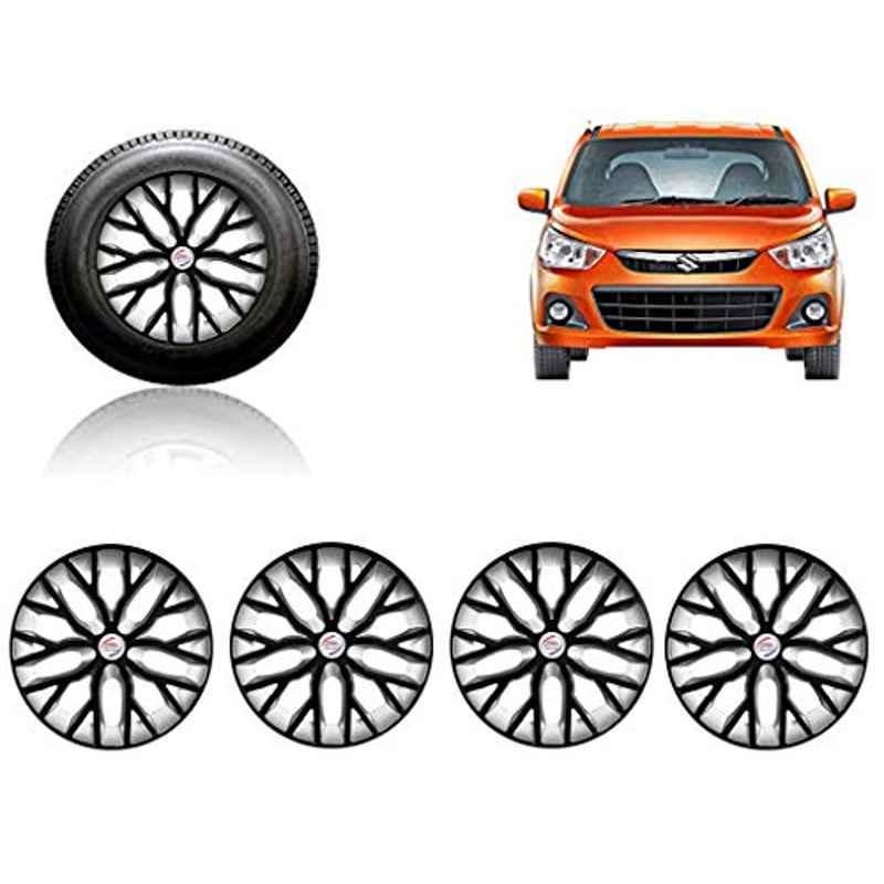 Auto Pearl 4 Pcs 13 inch ABS Black &a; Silver Press Type Fitting Car Wheel Cover Set for Maruti Alto K10 New-picture-21