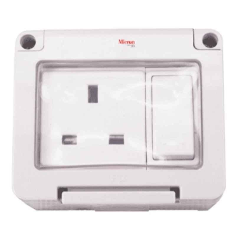 Micron 1 Gang PVC Grey IP55 Weatherproof Switch Socket, MMEIP55-015