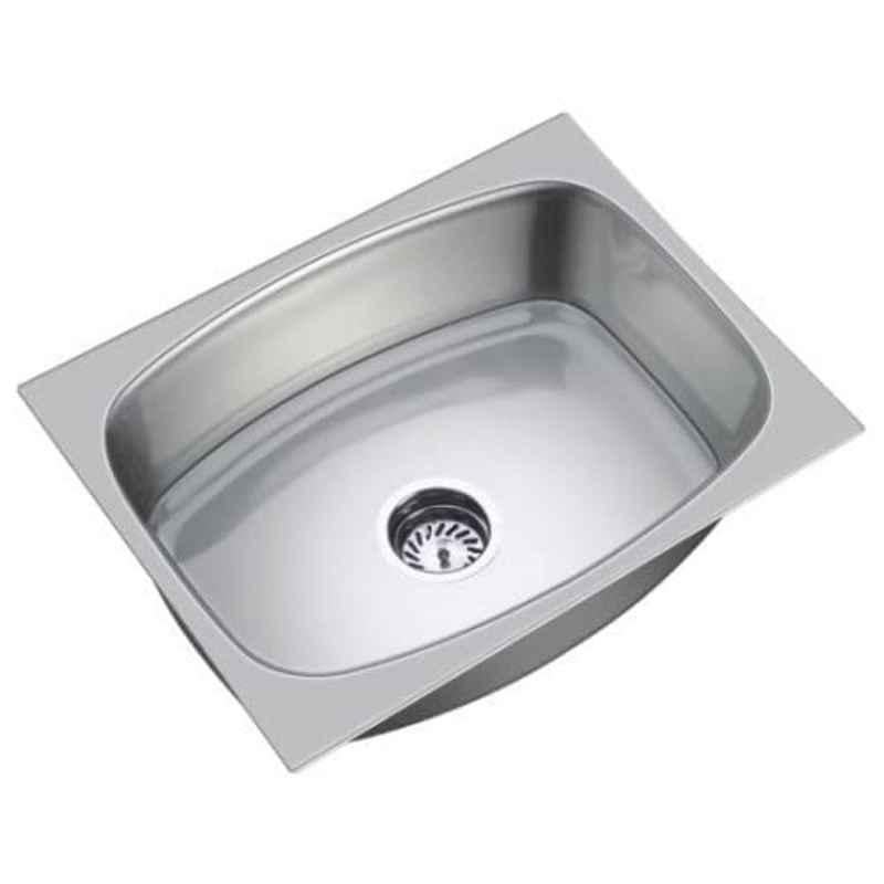 Crocodile 24x18x9 inch Hi Gloss Finish Single Bowl Stainless Steel Kitchen Sink
