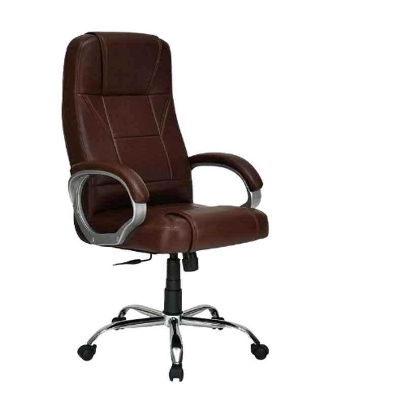 Millar Leather & Nylon Brown High Back Armrest Executive Office Chair, AF-BOSS-001