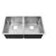 Rigwell Lifetime 32x18x10 inch Satin Stainless Steel Double Bowl Handmade Kitchen Sink