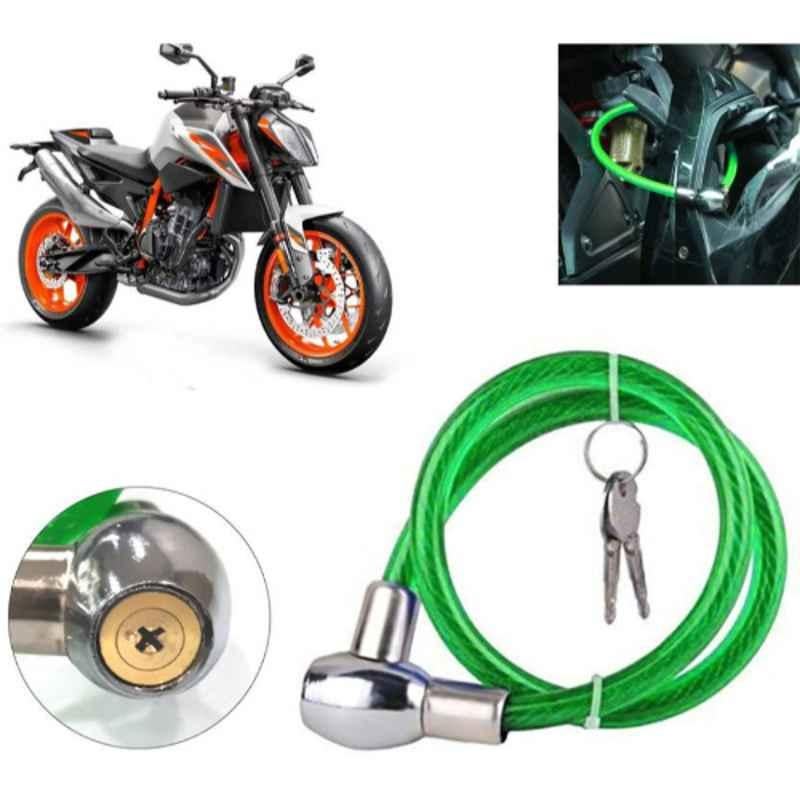 Auto Pearl PVC & Plastic Green Cable Lock for Bikes, Bicycle, Helmet & Luggage, 397